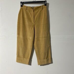 1980s Harve Benard High Waist corduroy capri vintage S 8 Tall.Kahki Cropped pant